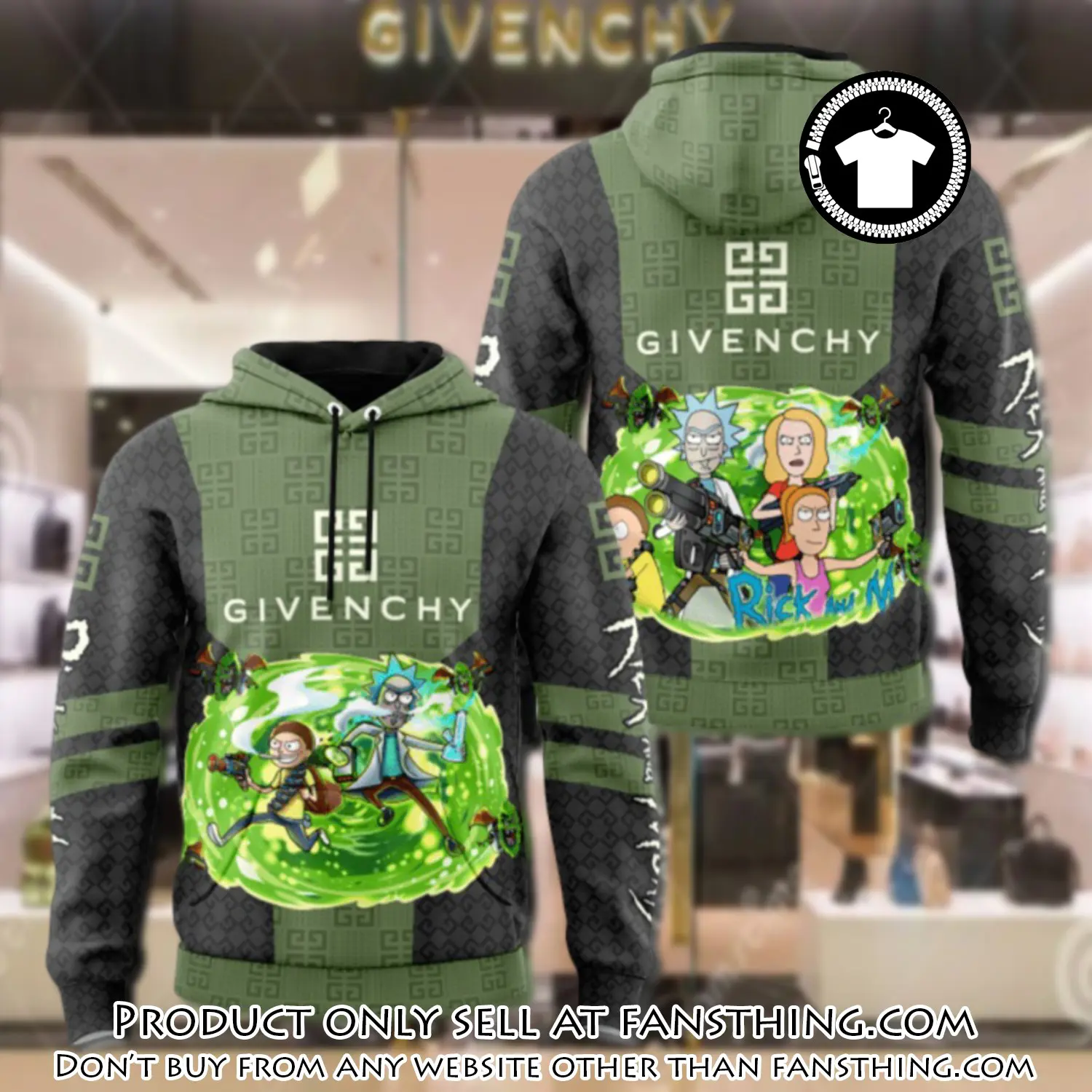 Givenchy rick and morty unisex hoodie luxury brand gifts  jh2009 fst5458711